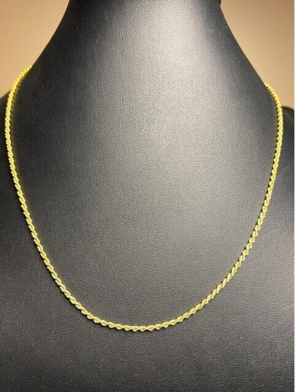 B7076 Italy Vermeil gold plated 925 Rope Chain Necklace twisted 2mm 20" 6.5g